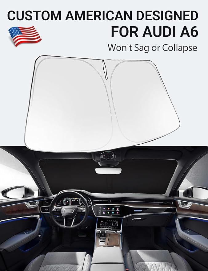 Proadsy 2026 Upgrade Windshield Sun Shade Custom Fit 2019-2025 Audi A6 Foldable - Image 2