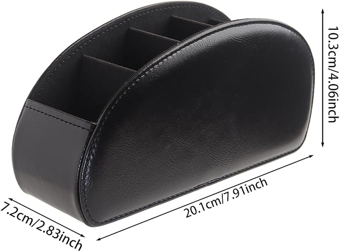 Remote Control Holder, PU Leather Remote Caddy Desktop Organizer - Image 3