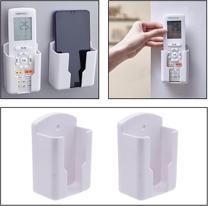 RUIAN 2Pcs Fashion Remote Control Holders Self Adhesive Wall Mount Air - Image 5