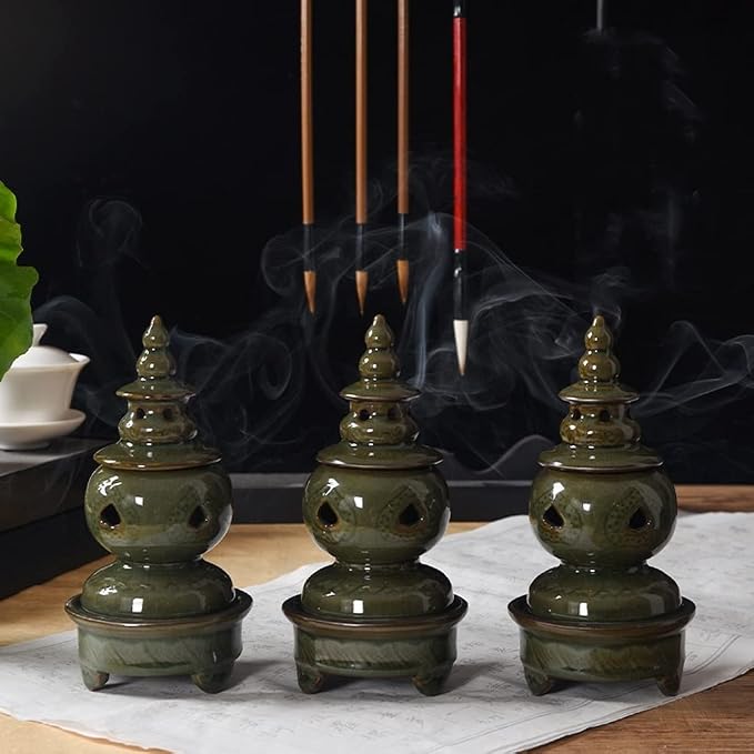 Incense Holder Incense Sticks Sandalwood Stove Celadon Incense Road Retro - Image 6