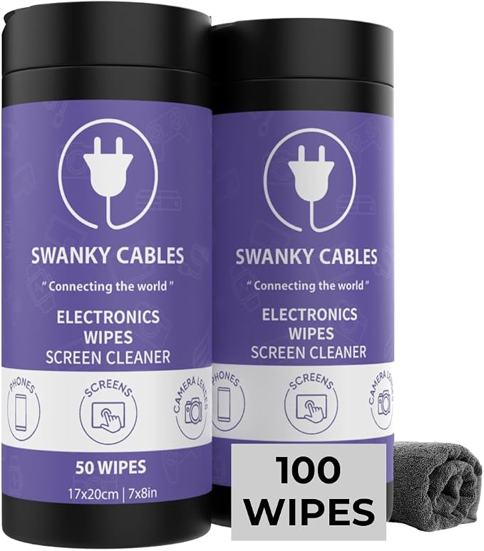 Swanky Cables Screen Cleaner Wipes: Electronic Wipes by SWANKYCABLES