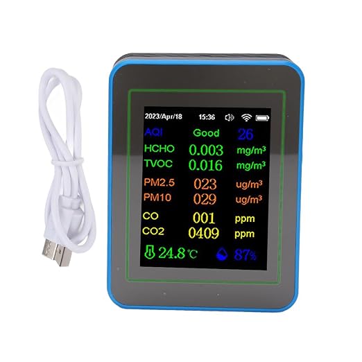 Hilitand Air Quality Meter, 12 in 1 WiFi CO2 TVOC PM2.5 PM10 HCHO Temp Humid - Image 6