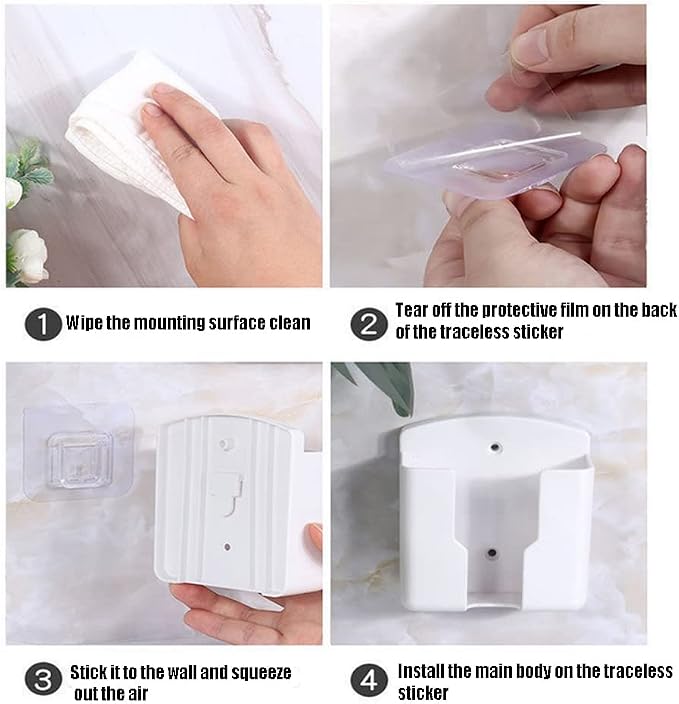 2pack Remote Control Holder, Self-Adhesive Wall Mount Phone Holder, Air - Image 7