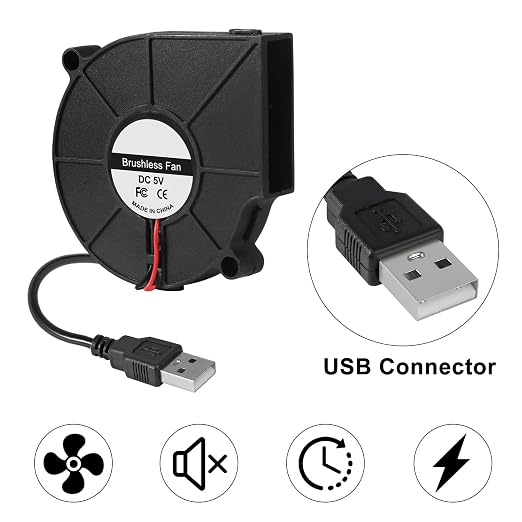 4Pcs 75mm USB Fan 75mm x 15mm Cooling Turbo Blower Fan 5V 7515 USB DC Brushless - Image 2