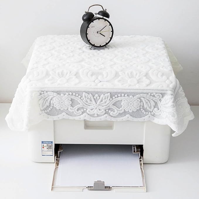 Vintage White Floral Lace Dust Cover - Image 4