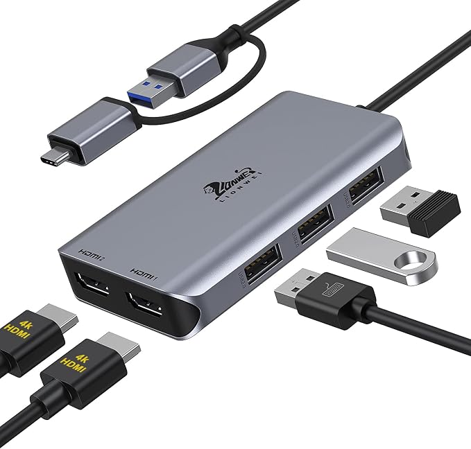 LIONWEI USB 3.0 to Dual HDMI Docking Station by LIONWEI