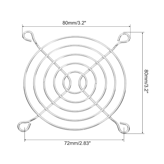 PATIKIL 80mm Fan Grill with Screws, 10 Pack Chrome Plated Iron Frame Ventilator - Image 2
