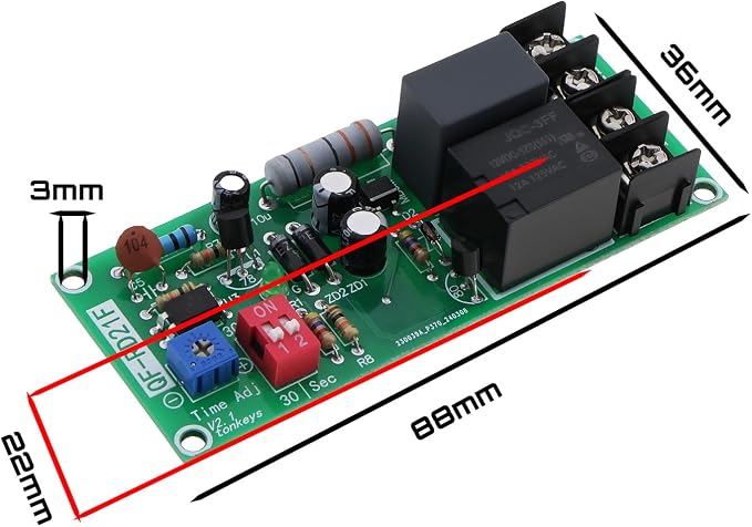 1PC Adjustable Timer Control Relay Module AC 100V-220V 0-300 Minutes Turn Off - Image 4