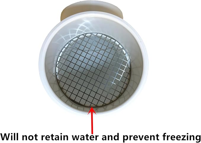 6" PVC Vent Cap with Stainless Steel Screen, 90° Vent Termination Cap - Image 7