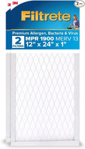 Filtrete 12x24x1 AC Furnace Air Filter, MERV 13, MPR 1900, Premium Allergen by Filtrete