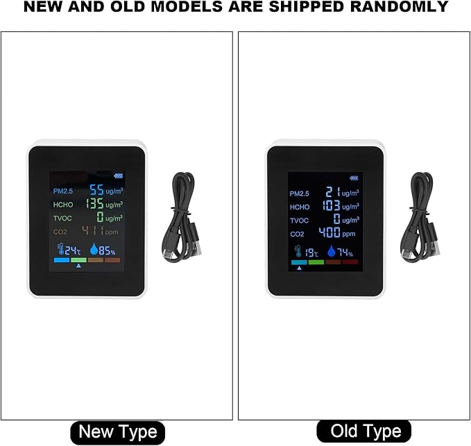 Air Quality Monitor, Temperature, HCHO Detector, USB Charging, - Image 9
