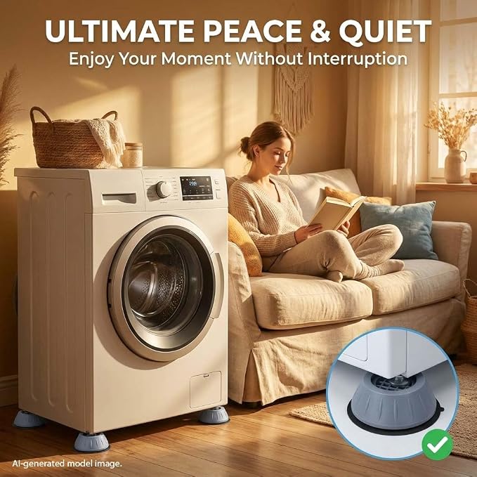 Sakerplus Anti Vibration Pads for Washing Machine, Anti-Vibration Support - Image 2