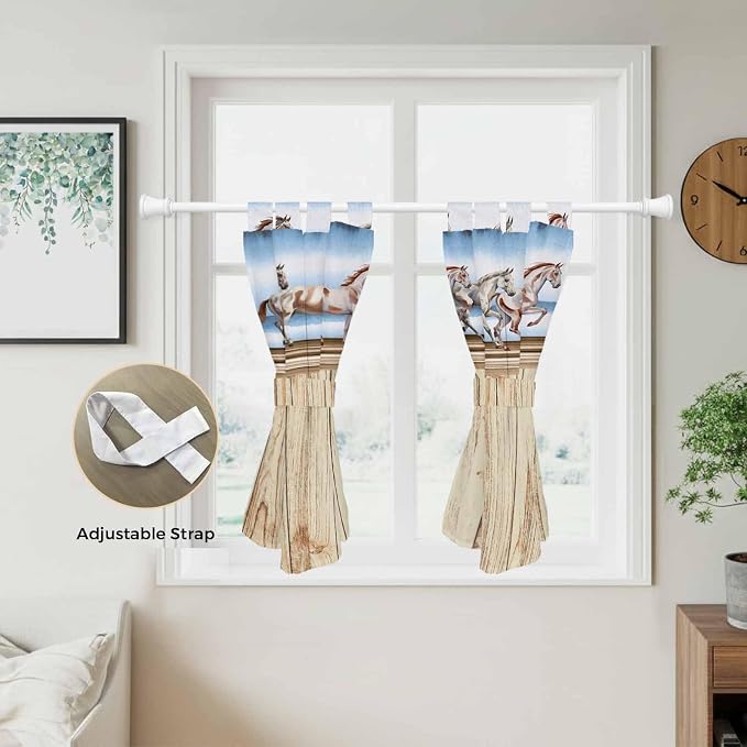 Western Horse Bedroom Curtains 63 Inch Length, Window Curtains Tab Top - Image 5