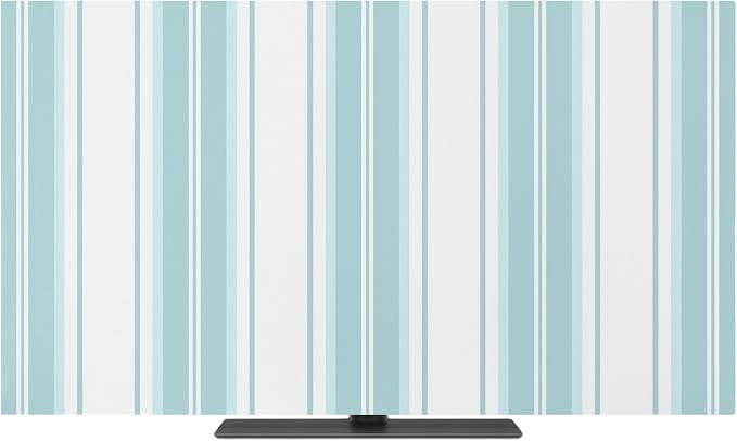 Minimalist Light-Blue Stripes Indoor TV Cover, Elastic TV Screen Protector by Unknown