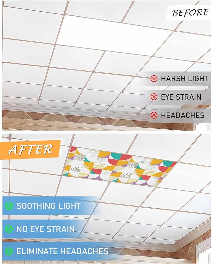 1 Pack Yellow Red Circular Fluorescent Light Covers - Image 7