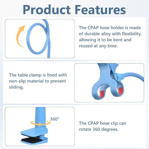 QCWN CPAP Hose Holder for Bed Flexible CPAP Tube Holder Stand - Image 4