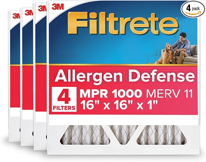 Filtrete 16x16x1 AC Furnace Air Filter, MERV 11, MPR 1000, Micro Allergen by Filtrete