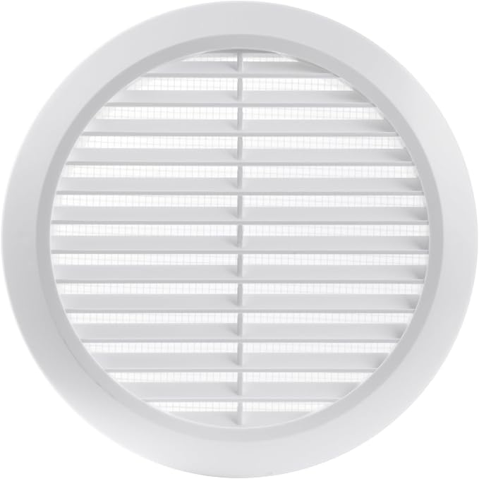 White 6" Inch Round Ventilation Grille by ECOPROVENT
