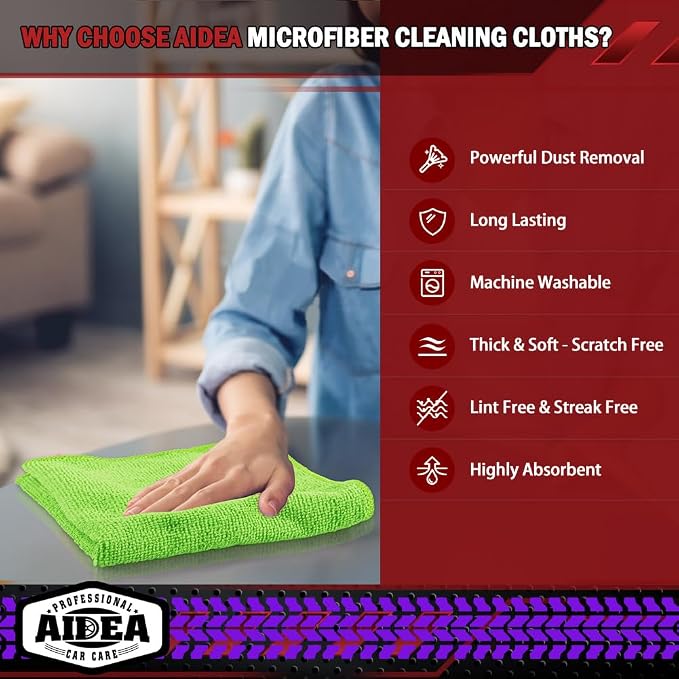 AIDEA Microfiber Cleaning Cloth, Microfiber Towels - Image 3