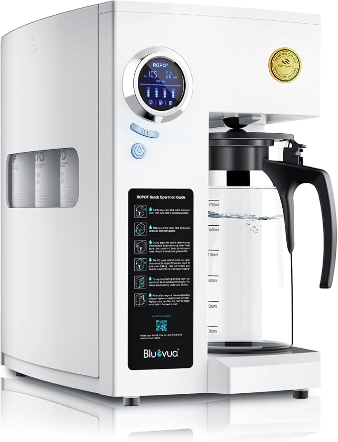 Bluevua RO100ROPOT Reverse Osmosis System Countertop Water Filter, 5 Stage by Bluevua