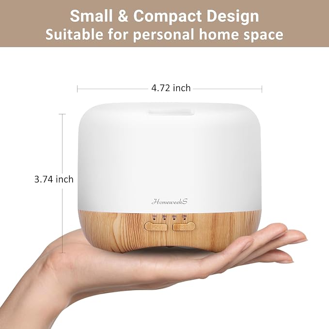 Homeweeks 300ml Essential Oil Diffuser, Quiet Aromatherapy Mist Diffusers - Image 3