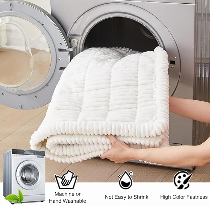 Couch Cover for Dogs Washable, Fuzzy Pet Couch Covers for 3 Cushion Sofa Pet Friendly, Non Slip Sofa Cover (White, 23.6" x 47"/60 x 120cm)