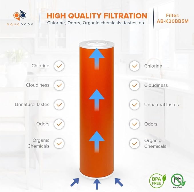 Aquaboon 20x4.5" Whole House Water Filter Cartridge – Premium KDF Heavy Metal & - Image 3