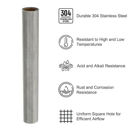 PATIKIL 40" L x 16" W Woven Wire Mesh, 150 Mesh 304 Stainless Steel Air Vent - Image 3