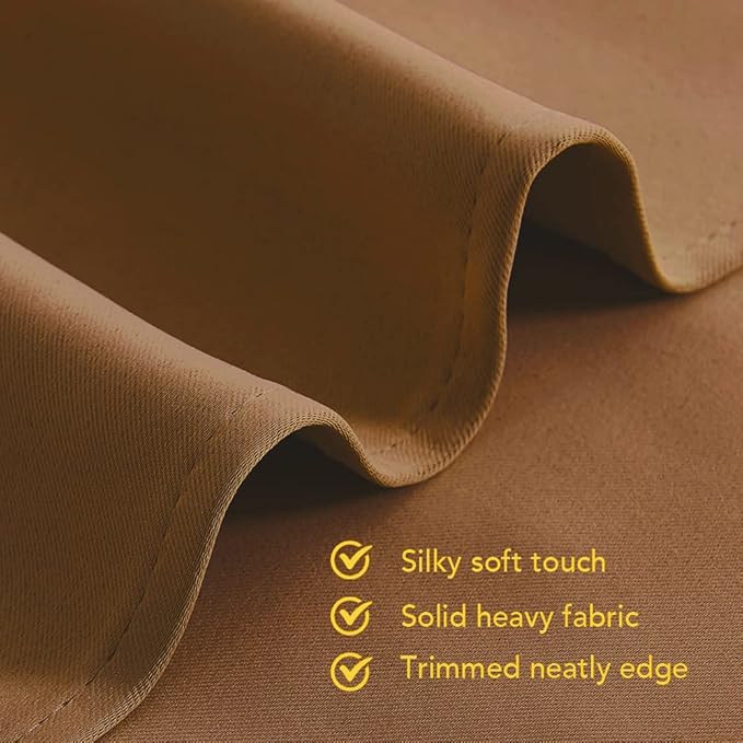 NICETOWN Blackout Curtain Panels for Bedroom, Gold Brown, 2 Panels, W70 x L63-inch, Grey, Thermal Insulated Grommet Top Blackout Draperies and Drapes for Basement