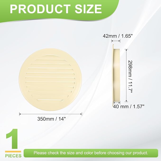 PATIKIL 12" Round Air Vent, Louver Grille Cover Aluminum Alloy Soffit Vent HVAC - Image 2