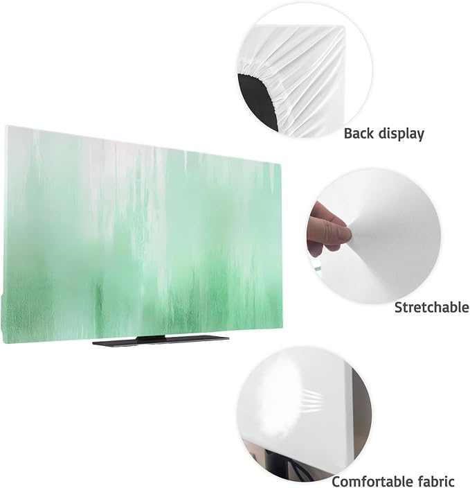 Minimalist Green Background Indoor TV Cover, Elastic TV Screen Protector - Image 7