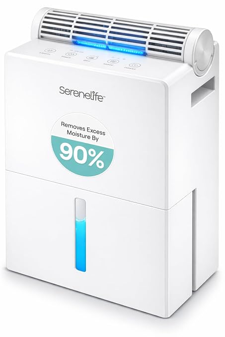 SereneLife Dehumidifiers for Home, 91 Oz Quiet Dehumidifier for Bedroom by SereneLife