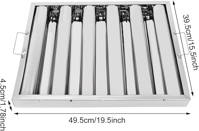 6Pcs 19.5W x 15.5H x 1.78TH Inch Commercial Hood Filters, 430 Stainless Steel 5 - Image 7