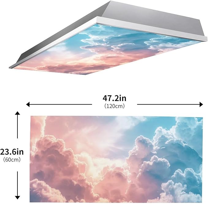 2PCS Fluorescent Light Covers for Classroom Ceiling Lights Magnetic Light Covers - Image 4