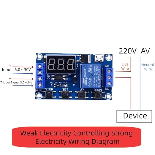 6 PCS Timer Relay Module DC 6-30V Timer Relay Programmable - Image 6