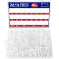 890pcs White O-Rings Assortment Kit, OD:6-20mm White Plastic Rubber O Ring by DANA+FRED