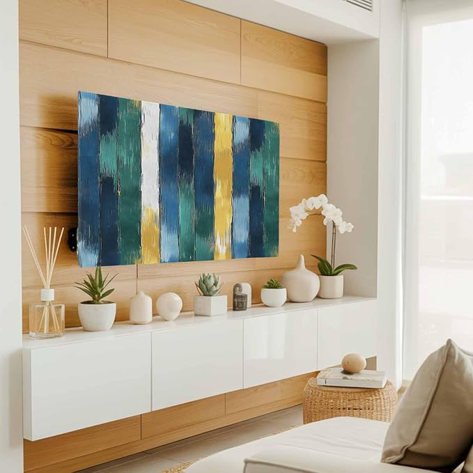 Abstract Color Splicing Ombre Art Indoor TV Cover, Elastic TV Screen Protector - Image 3