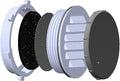 Louvered Vent, Bug Screen, 60ppi Filter, Seal and Cap by TheDisplayShield