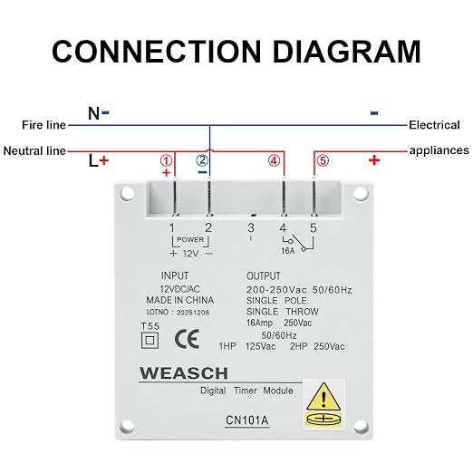 Timer Switch, DC/AC 12V 16Amp, Digital LCD Power Programmable Timer Time Relay - Image 2