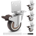 2 Inch Side Mount Casters Set of 4, L-Shaped Silent Rubber Casters 600 LBS by Humagineer