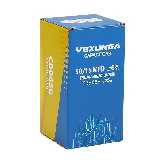 VEXUNGA 50/15 uF 50+15 MFD 370VAC or 440VAC Dual Run Start Round A/C Capacitor - Image 6