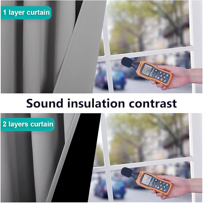 NICETOWN Full Shade Curtain Panels, Pair of Energy Smart & Noise Blocking Out Blackout Drapes for Dining Room Window, Thermal Insulated Guest Room Lined Window Dressing(Silver Grey, 52 x 102 inch)