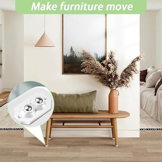 12 Pcs Self Adhesive Caster Wheels Stainless Steel 360° Swivel Low-Profile - Image 7