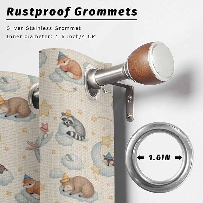 Cartoon Animals Outdoor Curtains - Image 2