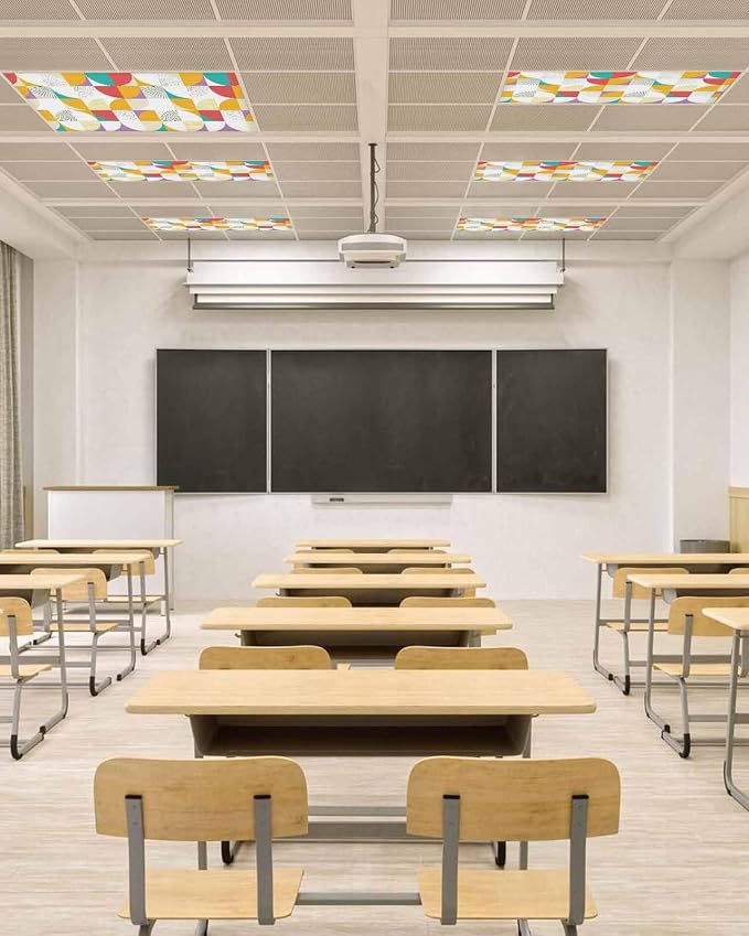 4 Pack Yellow Red Circular Fluorescent Light Covers - Image 6