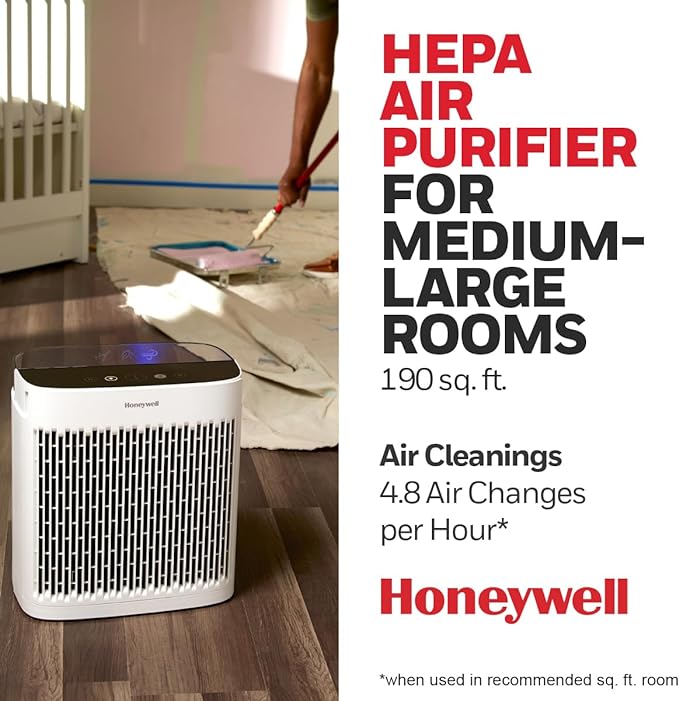 Honeywell HEPA Air Purifier for Home, 938 Ft² Rooms in 1 hour, Turbo Clean - Image 3