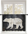 Sheer Curtains 45 Inch Length, Rustic Counrty Vintage Wood Grain Privacy Voile by Unknown