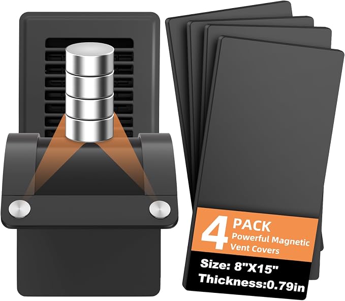 4Pack Magnetic Vent Covers 8x15 Strong Neodymium Magnets by NEVESYKCUL