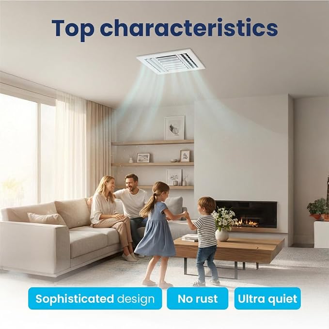 10x8 Aluminum 4-Way Air Vent Cover Wall Ceiling Register – Quiet HVAC Wall - Image 6