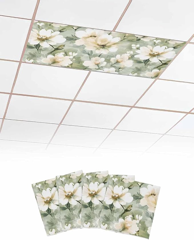 4 Pack Retro White Fluorescent Light Covers by Unknown